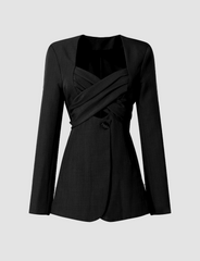 Black Cross Tie Blazer