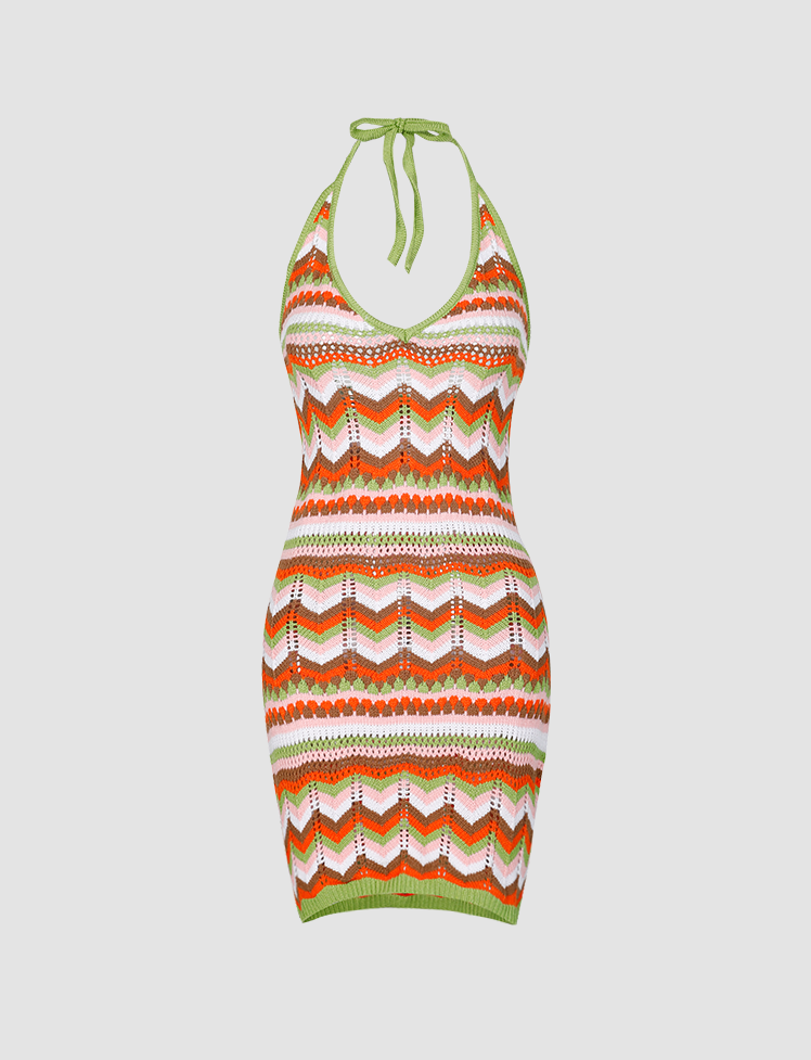 Multicolor Knit Cami Dress