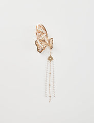 Butterfly Fringed Beaded Hairpin