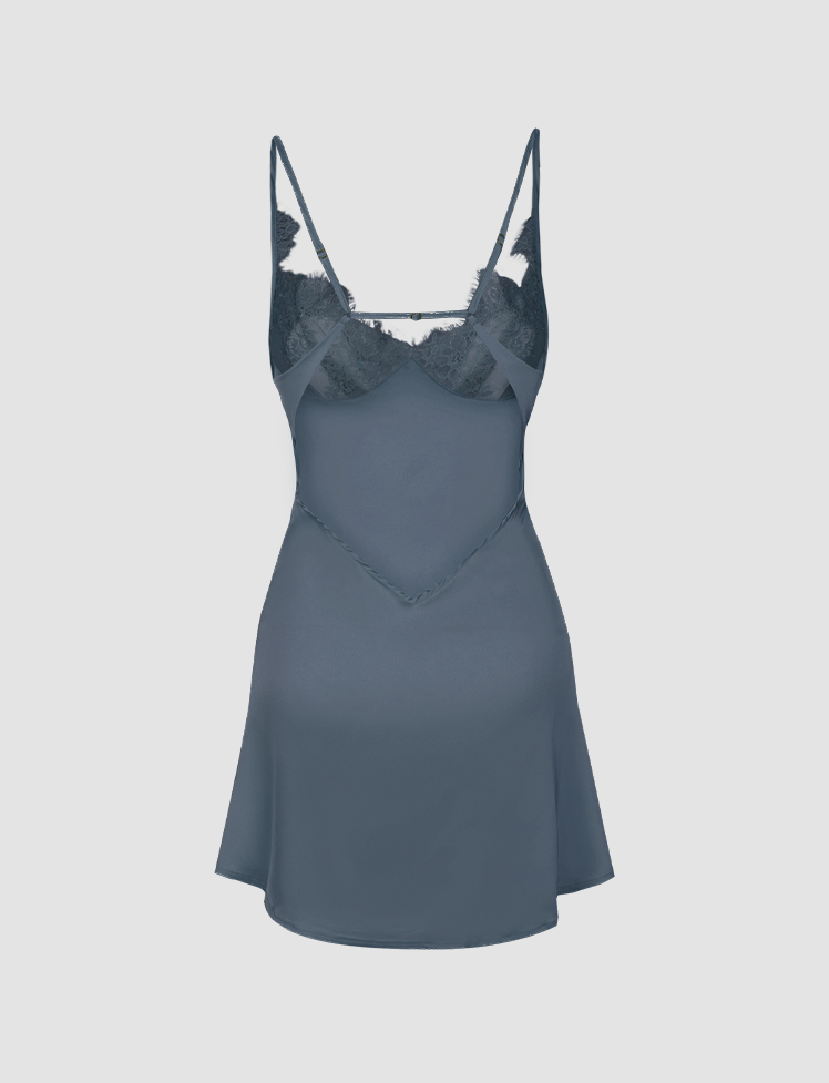 Lace-stitching Split Cami Dress