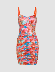 Colorful Corset Chain Cami Dress