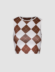 Argyle Print Tank Top