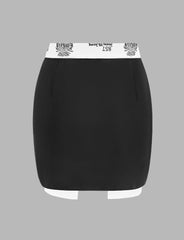 Lapel Collar Splicing Skirt