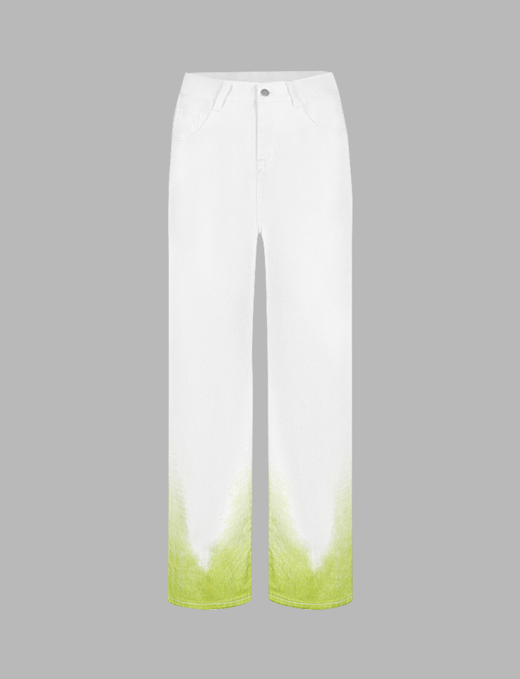 Color Dipped Straight-leg Jeans
