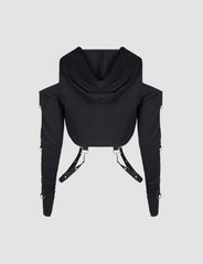 Black Hollow Strap Sweatshirt