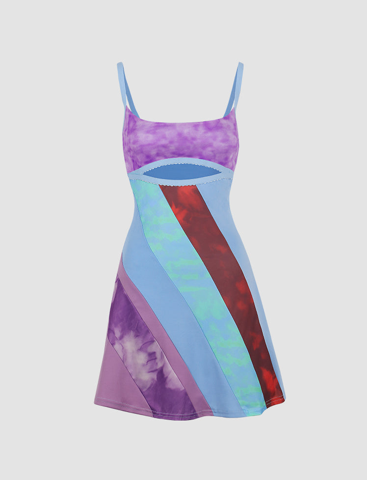 Multicolor Cut-out Dress