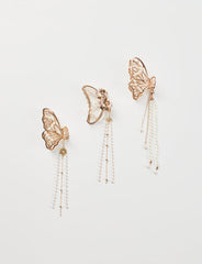 Butterfly Fringed Beaded Hairpin