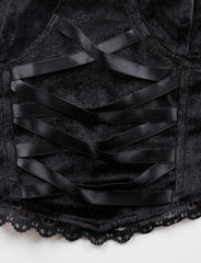 Black Lace Halter Neck Corset Top