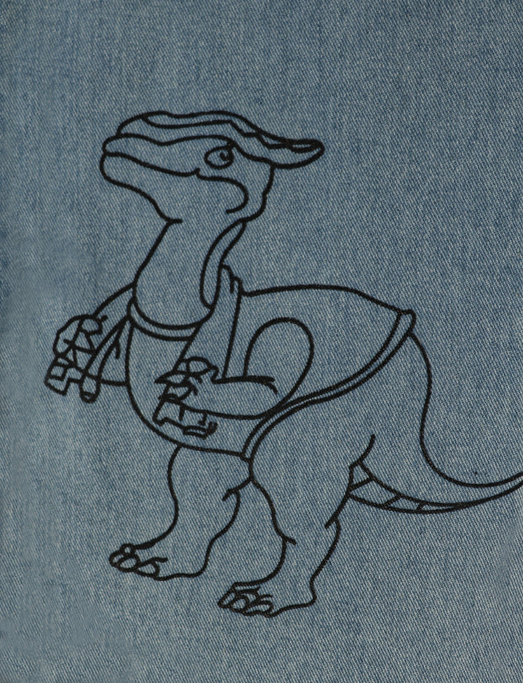 Dinosaur Pattern Jeans Loose Straight-leg Pants