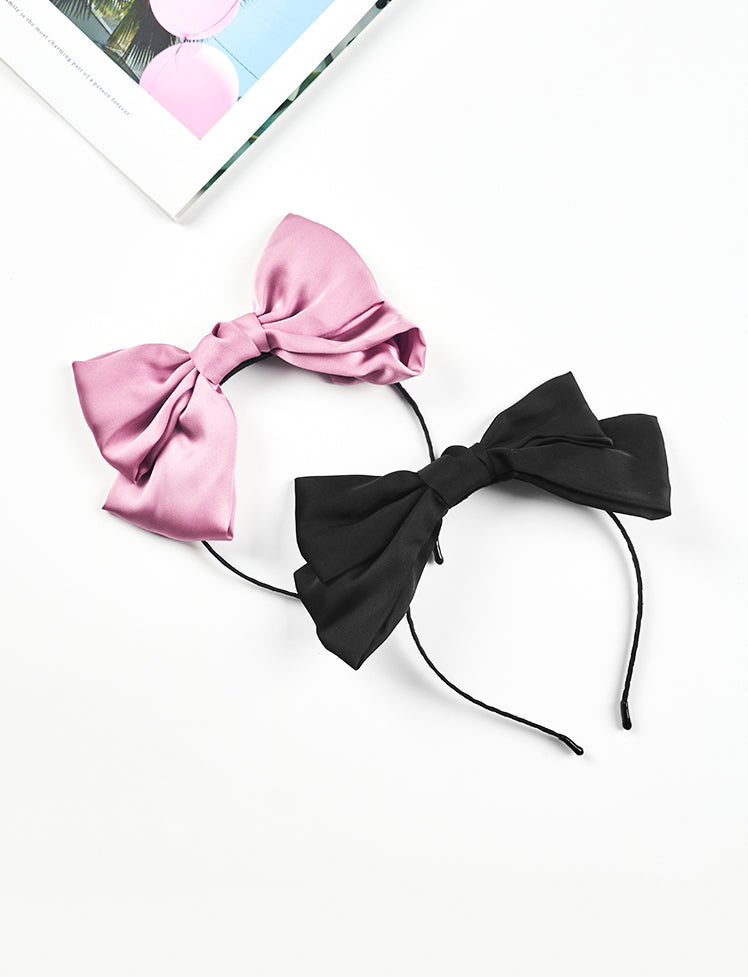 Solid Double Bow Hair Band