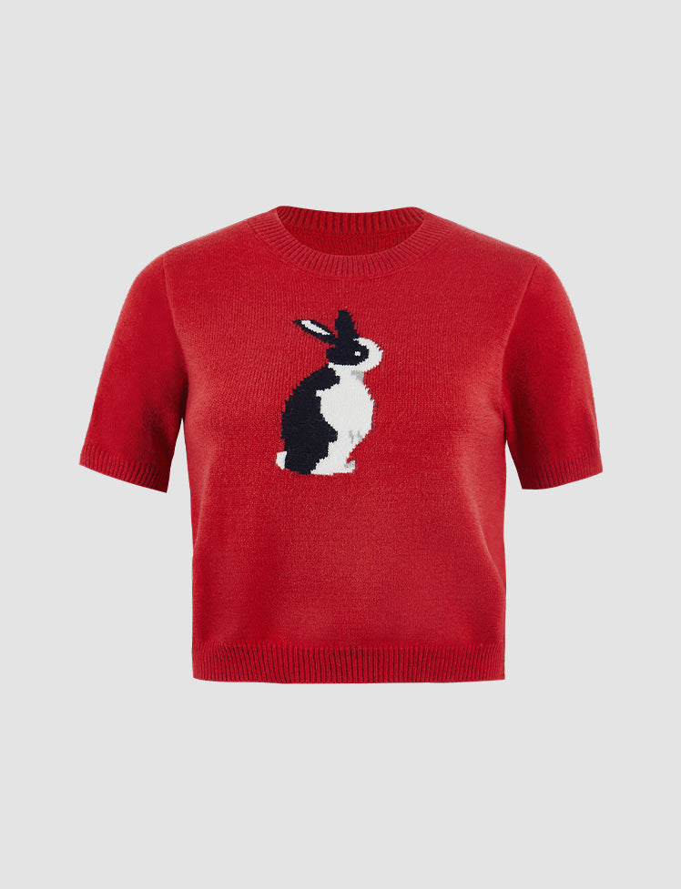 Rabbit Knitted Plunge Top