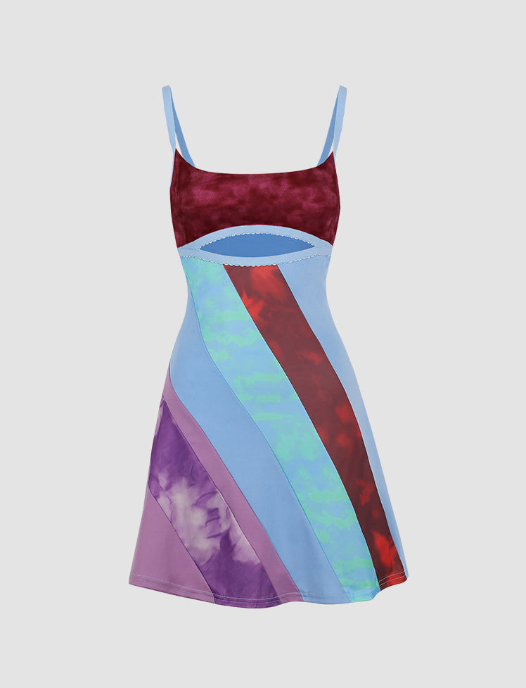 Multicolor Cut-out Dress