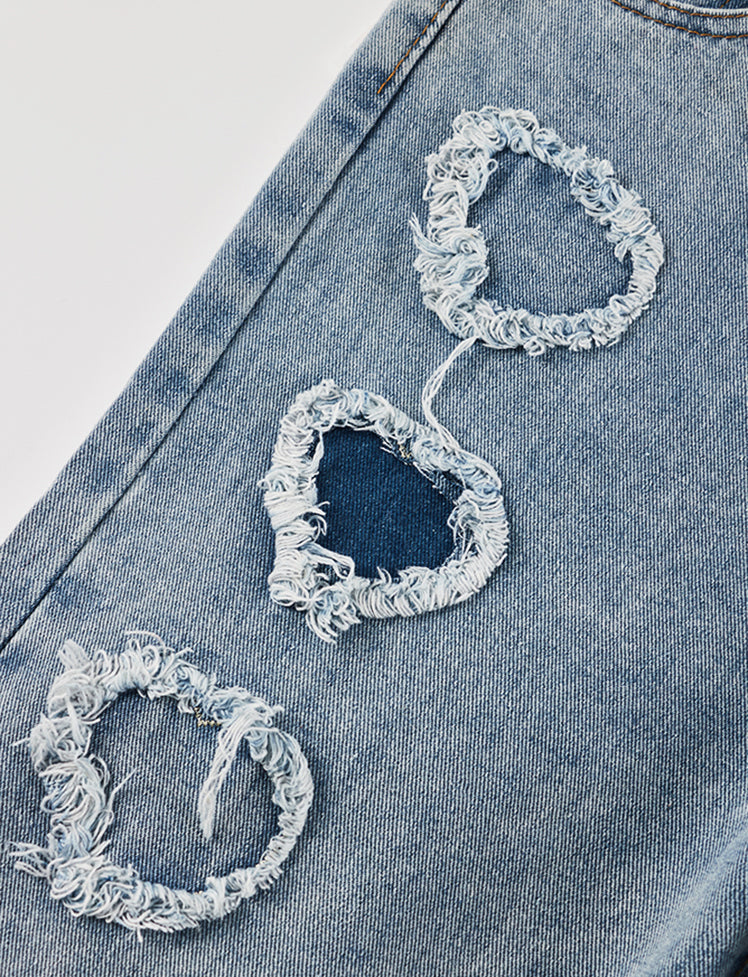 Heart Binding Denim High Waist Bottom