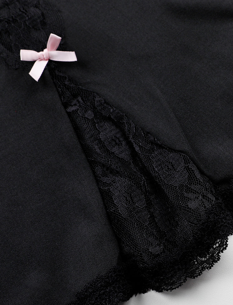 Lace Patch Summer Little Black Dress For