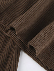 Brown Retro Corduroy Micro-flared Casual Trousers
