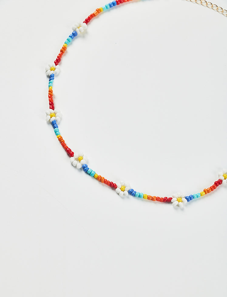 Ethnic Colorful Daisy Necklace