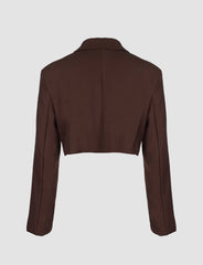 Brown Blazer Crop Top