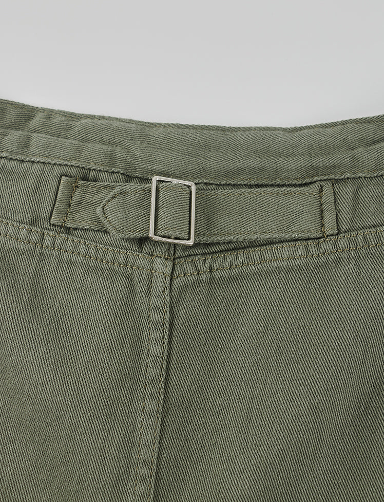 Low Waist Green Pocket Skirt