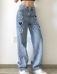 Heart Binding Denim High Waist Bottom