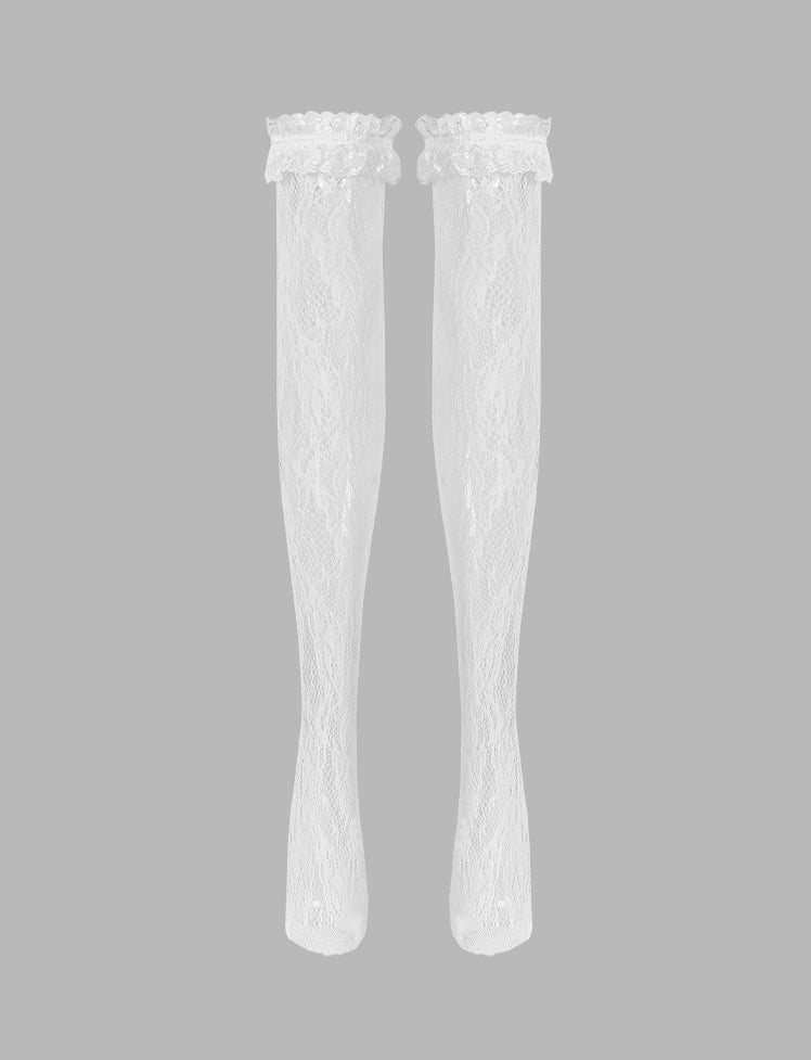 Lace Floral Knee-high Stockings