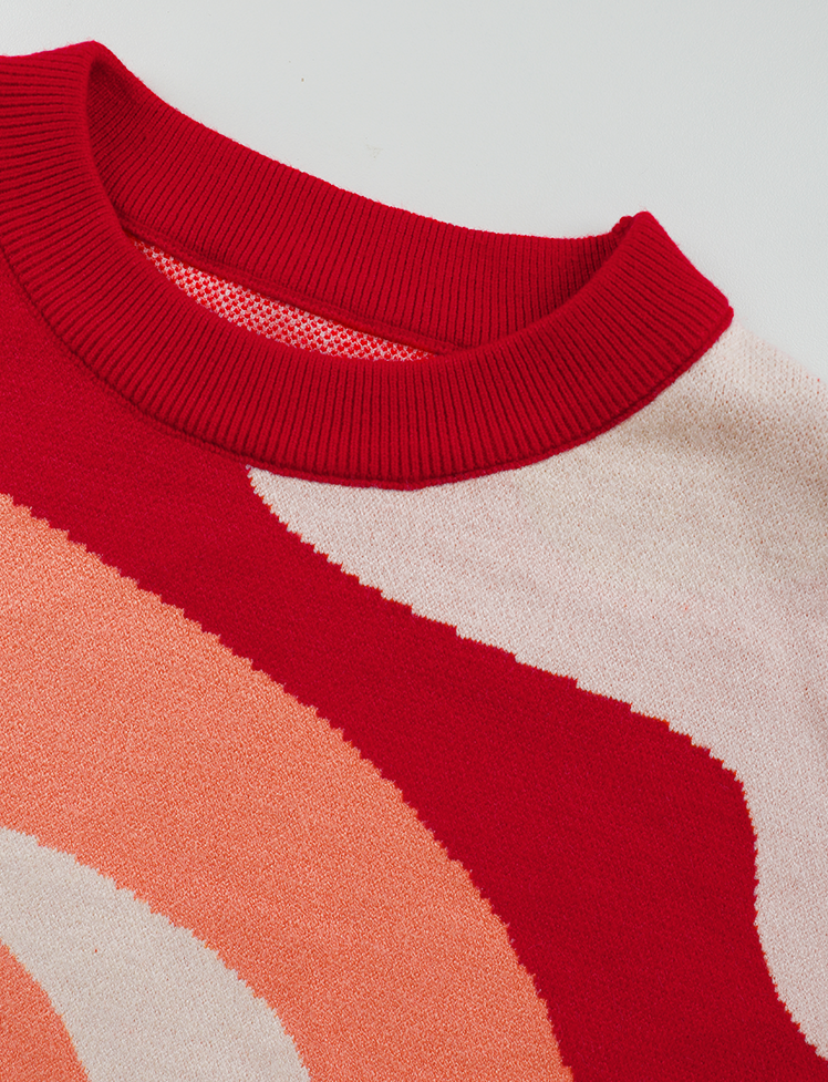 Geometric Pattern Knit Sweater