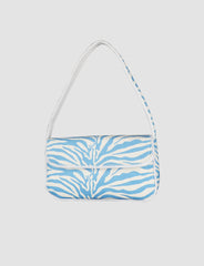 Blue Hand Carrying Zebra Pattern Pouch