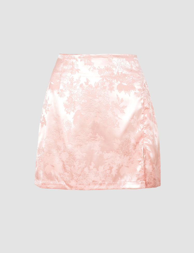 Floral Print Stain Mini Skirt