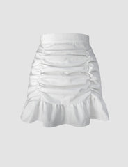 Ruffle Pleated Mini Skirt