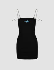 Summer Party Sleeveless Cami Mini Black Dress For