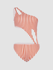 Striped One-Piece Swimwear