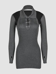 Gray Halter Cut Out Knit Dress