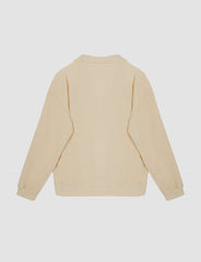 Beige Solid Sweatershirt Set