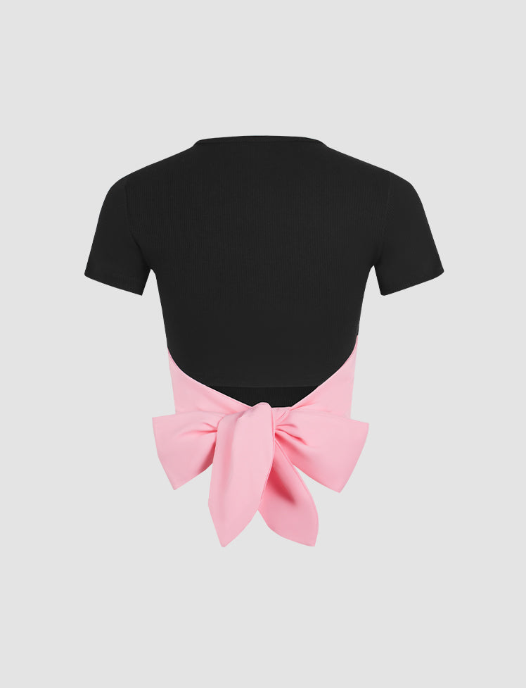 Bow Tie Back Crop Top