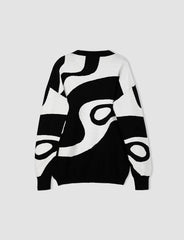 Geometric Pattern Knit Sweater