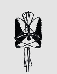 Black Butterfly Knit Halter Corset