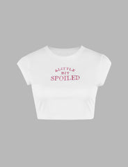 Embroidered Letter Crop Top