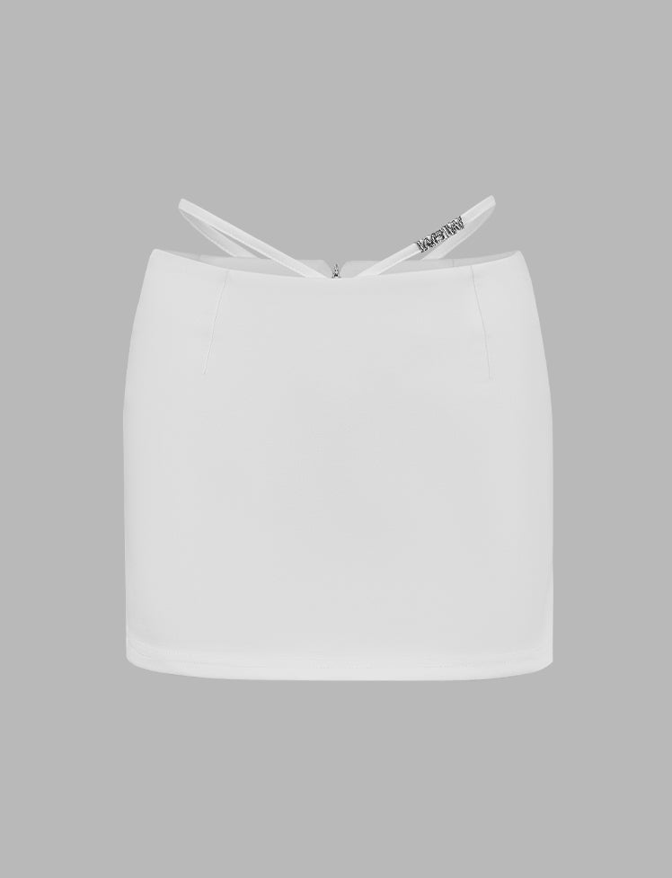 Waist Line Slit Mini Skirt & Underwear Set