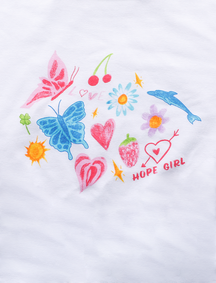 Butterfly Dolphin Pattern Short Sleeve Top