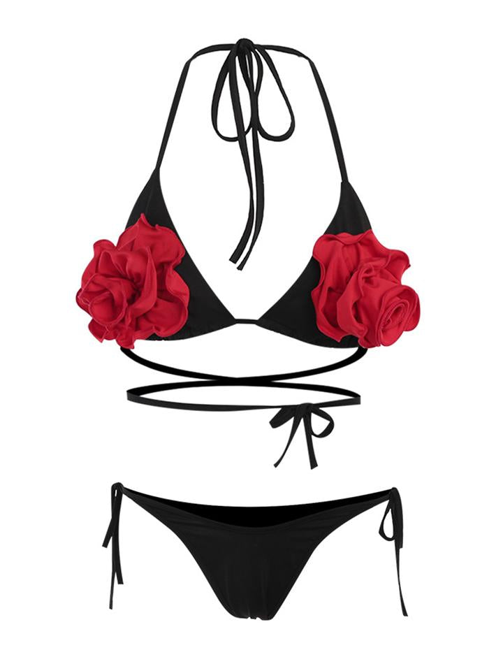 Flower Design Sensual Beach   Slim Babes Bikini