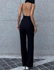 Backless Camisole One-Piece  Jumpsuit  Slim    For