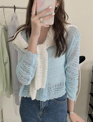 Autumn Gentle Style Knitted Cardigan With Shawl