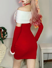 Christmas Bow Halter Neck Dress