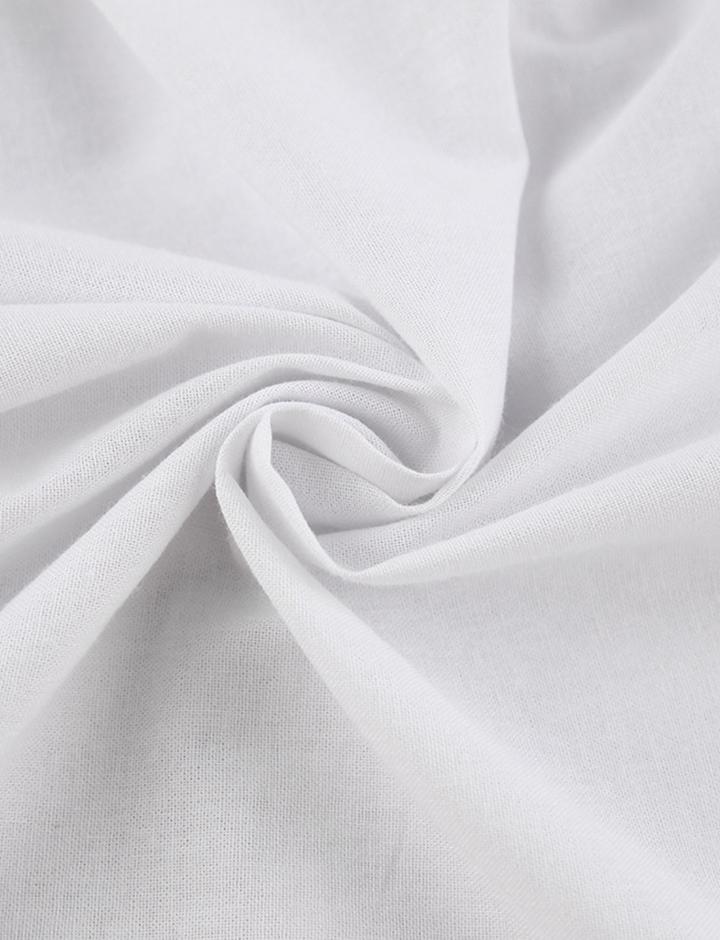 Cotton Linen Long Sleeve Shirt Shorts Two Piece Set
