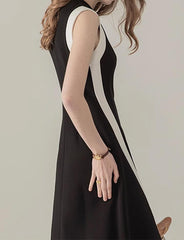 Black Paneled Sleeveless Dress