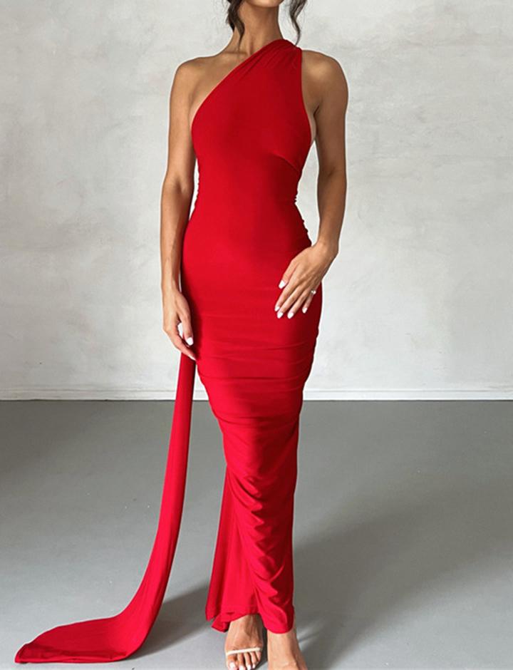 Backless Halter Neck Package Hip Slim Evening Dress