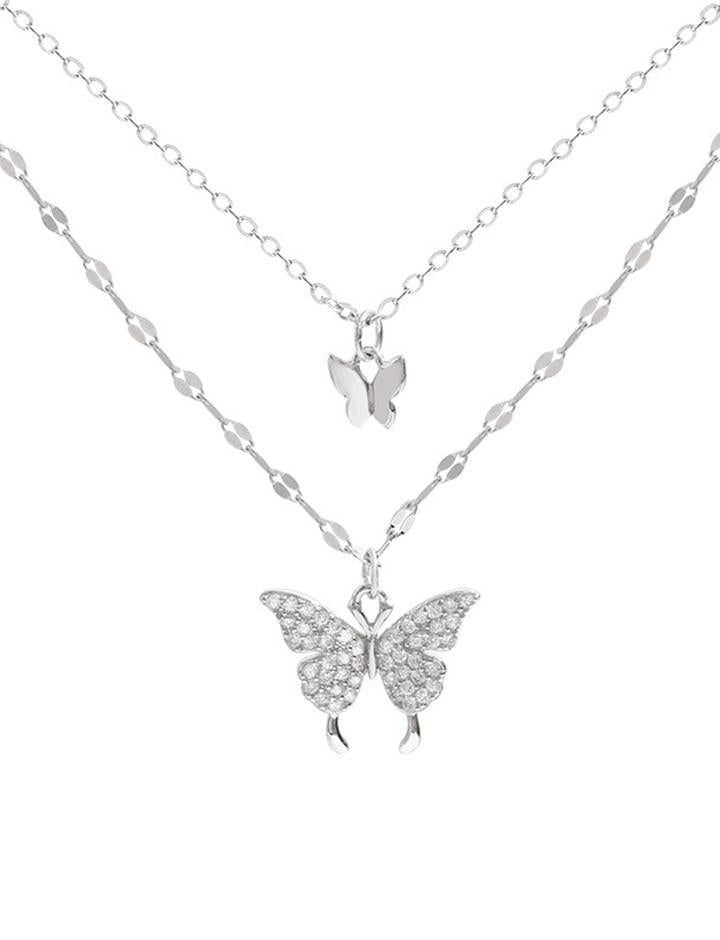 Vintage Simple Double Butterfly Necklace