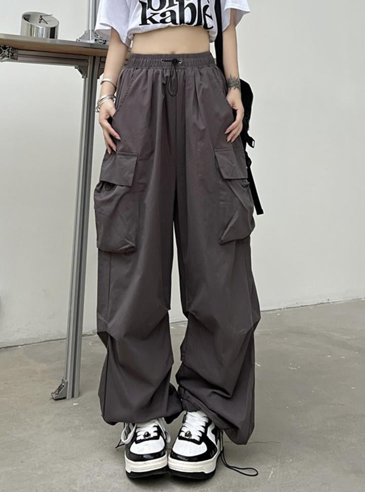 Loose Simple Wide-leg Casual Pants Parachute Pants