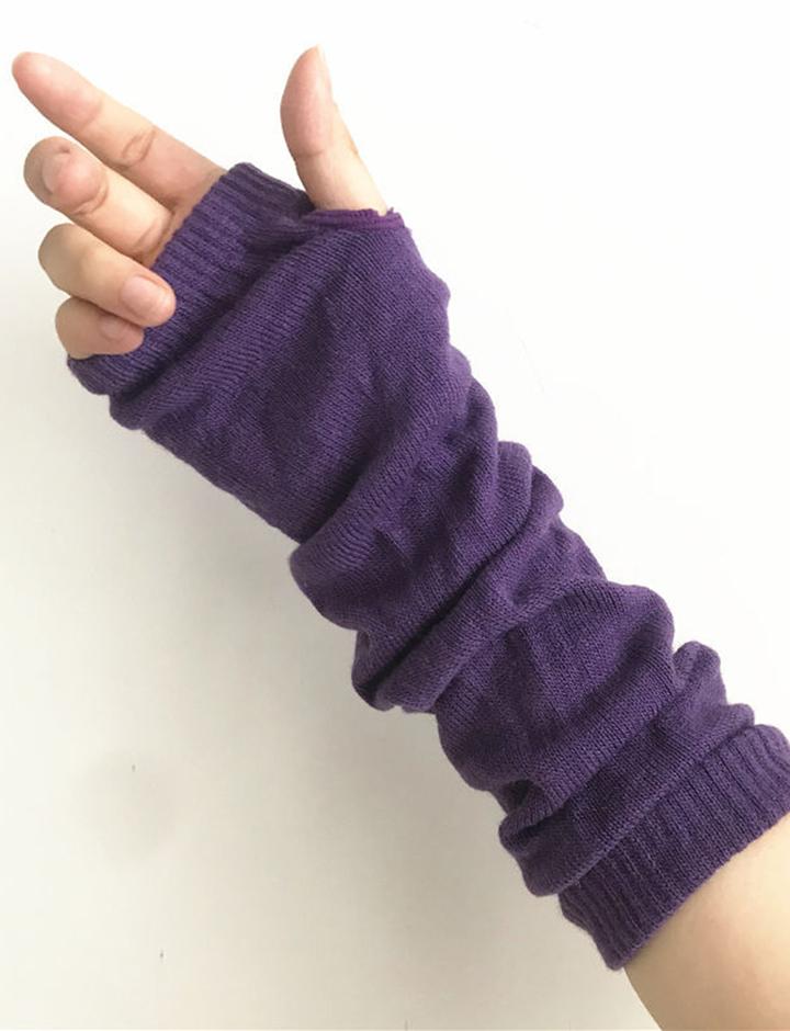 Striped Long Finger Sleeves