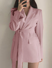 Solid Color Flap Patchwork Blazer