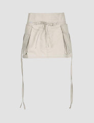 Pocket Patched Strap Decor Cargo Mini Skirt